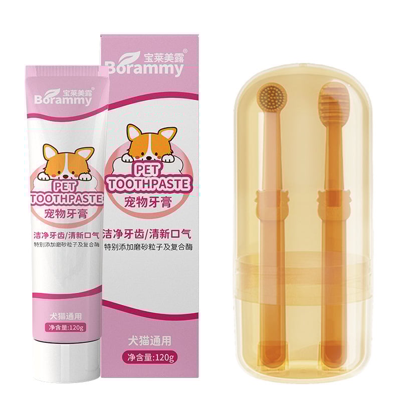 💥Escova de dentes para animais de estimação FlexiBrush com raspador de língua