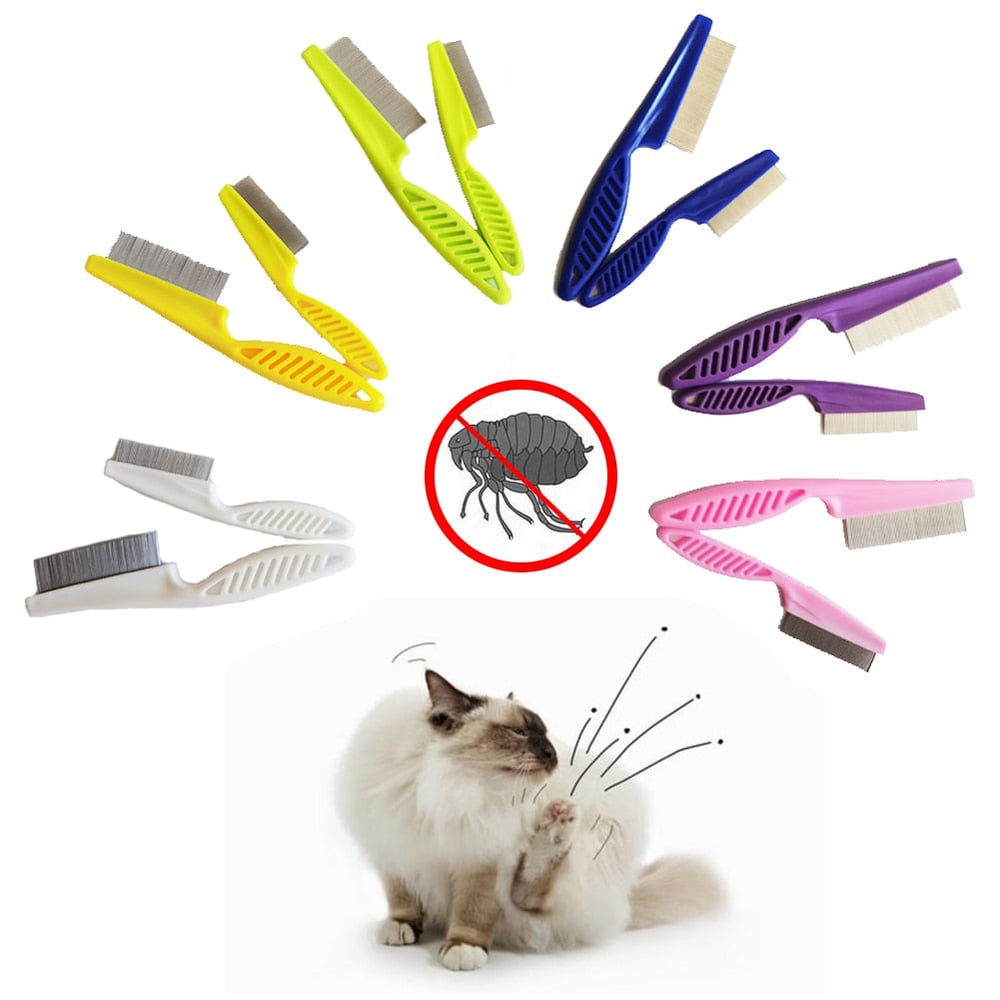 Pente multifuncional para pelos de animais de estimação, removedor de pulgas e manchas de lágrimas